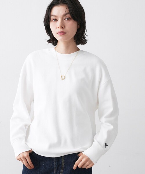 Dessin（デッサン）の「【前後2WAY/洗える】ドロストリブカットソー（Tシャツ/カットソー・レディース・ホワイト系/イエロー系その他/チャコールグレー・01/02/03）」の4枚目の写真