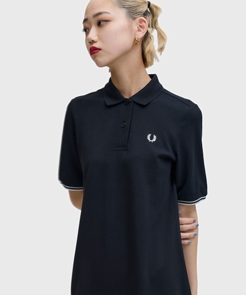 Sheer Tipped Polo Dress／シアーティップラインポロシャツワンピース
