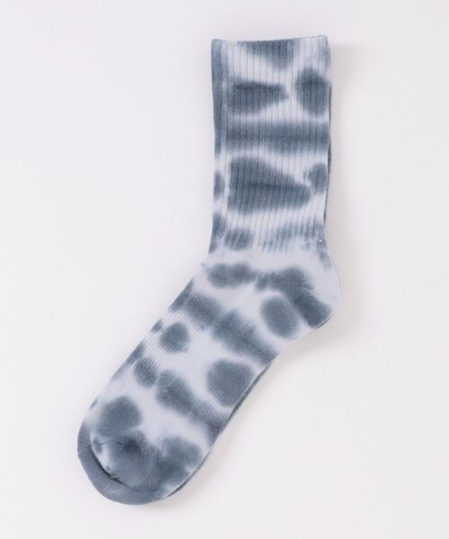 Gramicci(グラミチ)の「【Gramicci】TIE DYE CREW SOCKS(ソックス/靴下・メンズ・ライトブルー/ネイビー・FREE)」の2枚目の写真