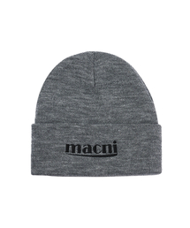 MACNI（マクニ）の「LOGO KNIT BEANIE_GREY（ニットキャップ/ビーニー）」