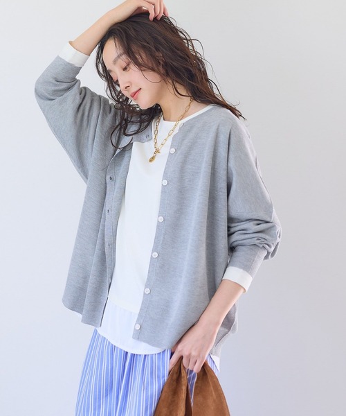 Elura（エルーラ）の「セミシアロゴ2WAYカーデ/656806（カーディガン/ボレロ・レディース・グレー/グリーン/ブラウン/ホワイト・FREE）」の12枚目の写真