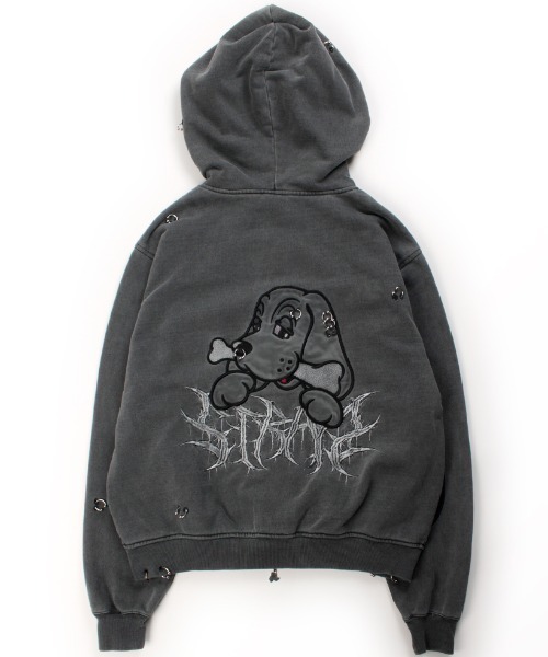 GALFY(ガルフィー)の「A'GEM/9 × .kom『GALFY/ガルフィー』バチバチピアスパーカー(パーカー・メンズ・ホワイト/ブラック/A・XXL)」の3枚目の写真