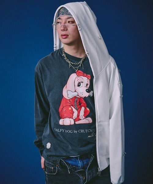 GALFY(ガルフィー)の「A'GEM/9 × .kom『GALFY/ガルフィー』バチバチピアスパーカー(パーカー・メンズ・ホワイト/ブラック/A・XXL)」の16枚目の写真