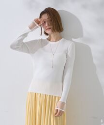YECCA VECCA | 袖口シアーリブニット(ニット/セーター)