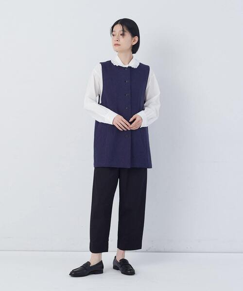 conges payes ADIEU TRISTESSE(コンジェ ペイエ アデュートリステス)の「綿麻ツィードクルーネックベスト(ベスト・レディース・ブルー系その他/グレー系その他・38)」の20枚目の写真