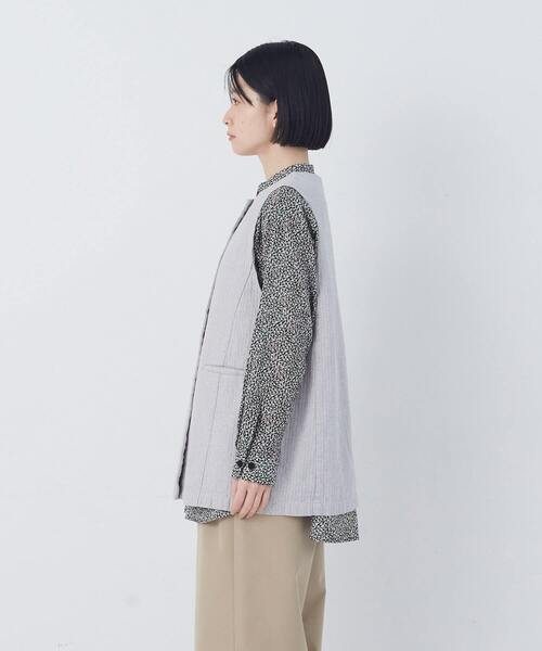 conges payes ADIEU TRISTESSE(コンジェ ペイエ アデュートリステス)の「綿麻ツィードクルーネックベスト(ベスト・レディース・ブルー系その他/グレー系その他・38)」の7枚目の写真