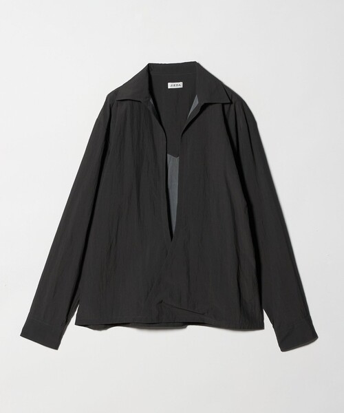 Jieda(ジエダ)の「<JIEDA>スキッパー シャツ(シャツ/ブラウス・メンズ・ダークグレー・1/2)」の1枚目の写真