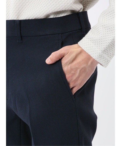 TAKA-Q(タカキュー)の「パンツ メンズ ストレッチ 抗菌防臭 スリム トラウザー テーパード バーズアイ クロスストレッチ(チノパンツ・メンズ・ネイビー/ホワイト×ブラック・2S/LARGE/3L/S/MEDIUM/X-LARGE)」の19枚目の写真