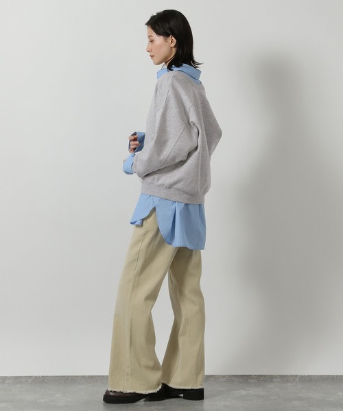 LAKOLE（ラコレ）の「ダンボールハーフZIPプルオーバー / 639903（スウェット・レディース・グレー/ブラック/ライトグリーン・FREE）」の14枚目の写真