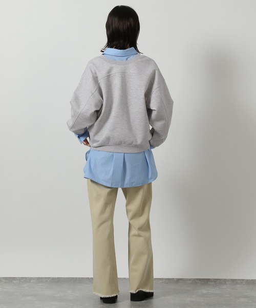 LAKOLE（ラコレ）の「ダンボールハーフZIPプルオーバー / 639903（スウェット・レディース・グレー/ブラック/ライトグリーン・FREE）」の15枚目の写真