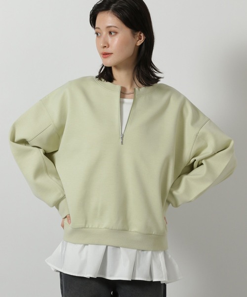 LAKOLE（ラコレ）の「ダンボールハーフZIPプルオーバー / 639903（スウェット・レディース・グレー/ブラック/ライトグリーン・FREE）」の21枚目の写真