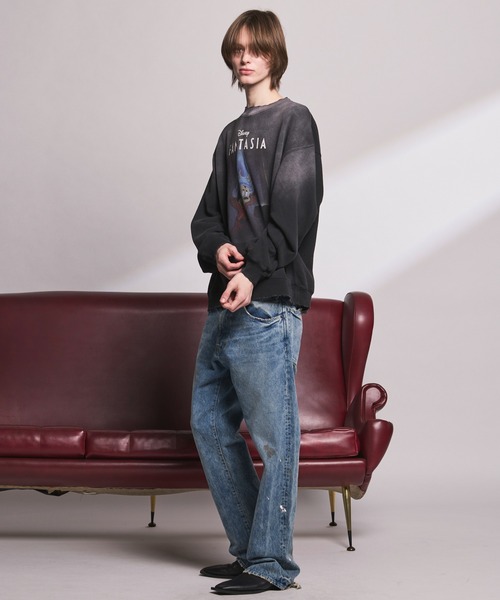 MAISON SPECIAL（メゾンスペシャル）の「《UNISEX》【Vintage Style Denim Fabric】Semi-flared Denim Pants/【ヴィンテージスタイルデニム】セミフレアデニム【MAISON SPECIAL/メゾンスペシャル】■セットアップ対応■（デニムパンツ・メンズ・ホワイト/ブラック/ブルー・1/0/2）」の4枚目の写真