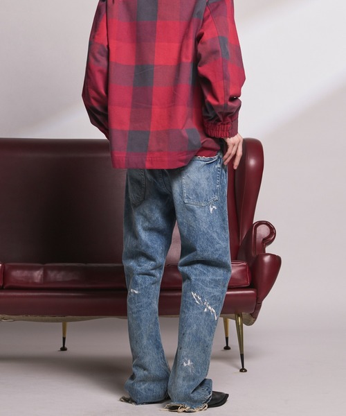MAISON SPECIAL（メゾンスペシャル）の「《UNISEX》【Vintage Style Denim Fabric】Semi-flared Denim Pants/【ヴィンテージスタイルデニム】セミフレアデニム【MAISON SPECIAL/メゾンスペシャル】■セットアップ対応■（デニムパンツ・メンズ・ホワイト/ブラック/ブルー・1/0/2）」の12枚目の写真