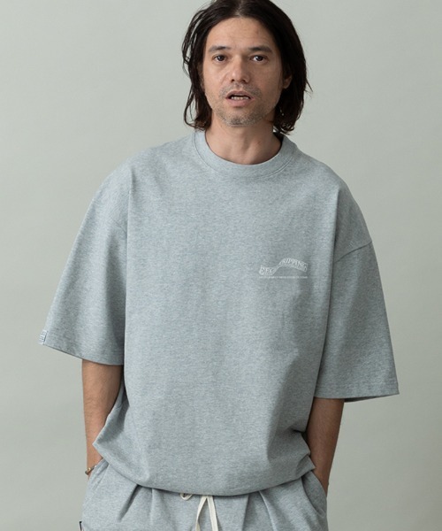 EGO TRIPPING(エゴトリッピング)の「mt10249- HEAVYJERSEY wavy Tシャツ(666654)(Tシャツ/カットソー・メンズ・杢グレー/ブラック・48/46)」の4枚目の写真