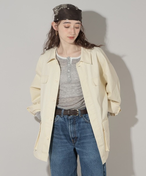 GEORGE'S(ジョージズ)の「ミリタリージャケット(ミリタリージャケット・レディース・オフホワイト/カーキ・SMALL/MEDIUM)」の1枚目の写真