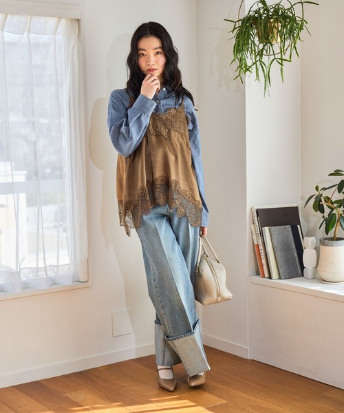 mysty woman(ミスティウーマン)の「ターンアップデニムワイドパンツ 660072(デニムパンツ・レディース・ブルー/インディゴブルー・MEDIUM/SMALL)」の19枚目の写真