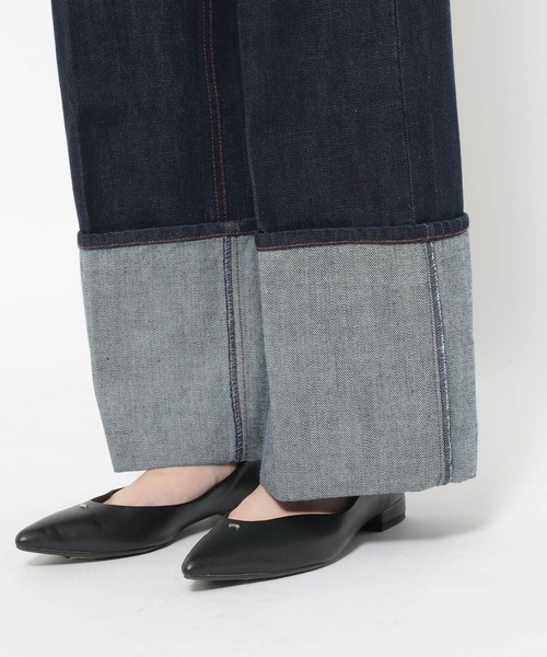 mysty woman(ミスティウーマン)の「ターンアップデニムワイドパンツ 660072(デニムパンツ・レディース・ブルー/インディゴブルー・MEDIUM/SMALL)」の8枚目の写真