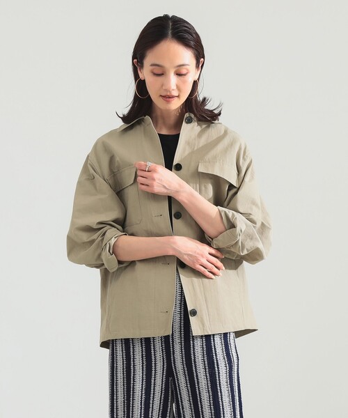 Demi-Luxe BEAMS（デミルクス ビームス）の「ナチュラル ワッシャー ブルゾン（ブルゾン・レディース・カーキ/ベージュ・ONE SIZE）」の6枚目の写真