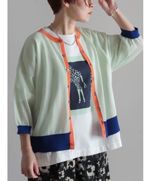 FIL DE FER（フィルデフェール）の「3colorsポリ麻　クルーネックカーデ（カーディガン/ボレロ）」