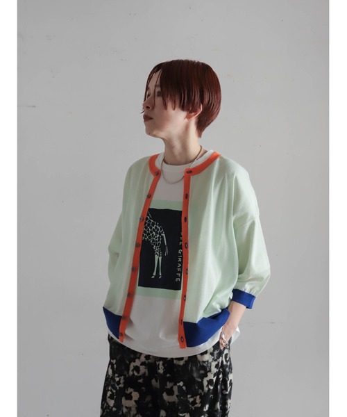 FIL DE FER（フィルデフェール）の「3colorsポリ麻　クルーネックカーデ（カーディガン/ボレロ・レディース・グリーン/パープル/ピンク・FREE）」の11枚目の写真