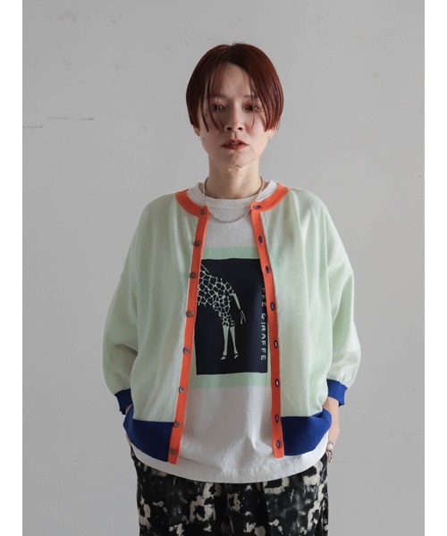 FIL DE FER（フィルデフェール）の「3colorsポリ麻　クルーネックカーデ（カーディガン/ボレロ・レディース・グリーン/パープル/ピンク・FREE）」の12枚目の写真