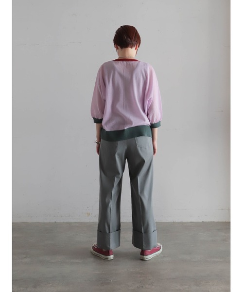 FIL DE FER（フィルデフェール）の「3colorsポリ麻　クルーネックカーデ（カーディガン/ボレロ・レディース・グリーン/パープル/ピンク・FREE）」の9枚目の写真