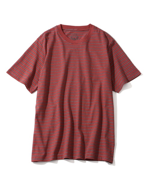 CORPUS SELECT(コーパストーキョー)の「【CLOTHES TRUCK/クローズトラック】オーガニックコットン 細ボーダー クルーネック 半袖 Tシャツ(Tシャツ/カットソー・レディース・ネイビー/グレー/レッド/カーキ・L/LL/M)」の9枚目の写真