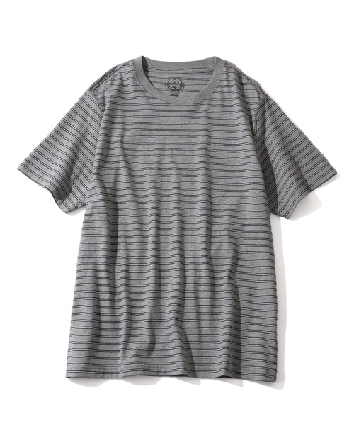CORPUS SELECT(コーパストーキョー)の「【CLOTHES TRUCK/クローズトラック】オーガニックコットン 細ボーダー クルーネック 半袖 Tシャツ(Tシャツ/カットソー・レディース・ネイビー/グレー/レッド/カーキ・L/LL/M)」の10枚目の写真