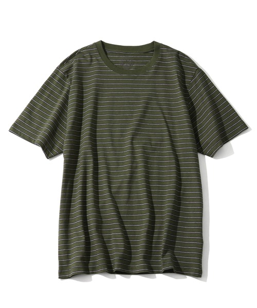 CORPUS SELECT(コーパストーキョー)の「【CLOTHES TRUCK/クローズトラック】オーガニックコットン 細ボーダー クルーネック 半袖 Tシャツ(Tシャツ/カットソー・レディース・ネイビー/グレー/レッド/カーキ・L/LL/M)」の11枚目の写真