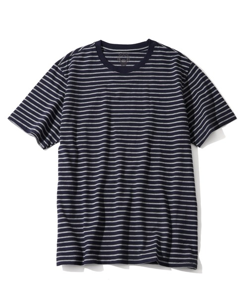 CORPUS SELECT(コーパストーキョー)の「【CLOTHES TRUCK/クローズトラック】オーガニックコットン 細ボーダー クルーネック 半袖 Tシャツ(Tシャツ/カットソー・レディース・ネイビー/グレー/レッド/カーキ・L/LL/M)」の12枚目の写真
