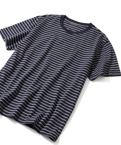 CORPUS SELECT(コーパストーキョー)の「【CLOTHES TRUCK/クローズトラック】オーガニックコットン 細ボーダー クルーネック 半袖 Tシャツ(Tシャツ/カットソー・レディース・ネイビー/グレー/レッド/カーキ・L/LL/M)」の16枚目の写真