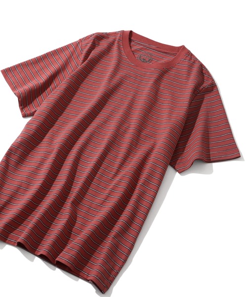 CORPUS SELECT(コーパストーキョー)の「【CLOTHES TRUCK/クローズトラック】オーガニックコットン 細ボーダー クルーネック 半袖 Tシャツ(Tシャツ/カットソー・レディース・ネイビー/グレー/レッド/カーキ・L/LL/M)」の17枚目の写真