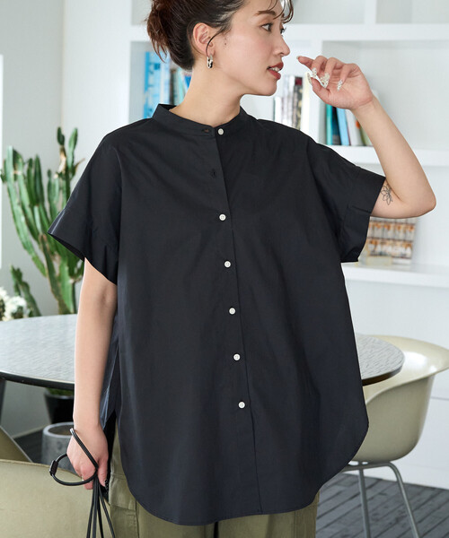 ISSEYMIYAKE me フレンチスリーブシャツ しわ×ボタン Fサイズ 限定展開 フレンチ スリーブ ブロード ボタン シャツ（シャツ/ブラウス