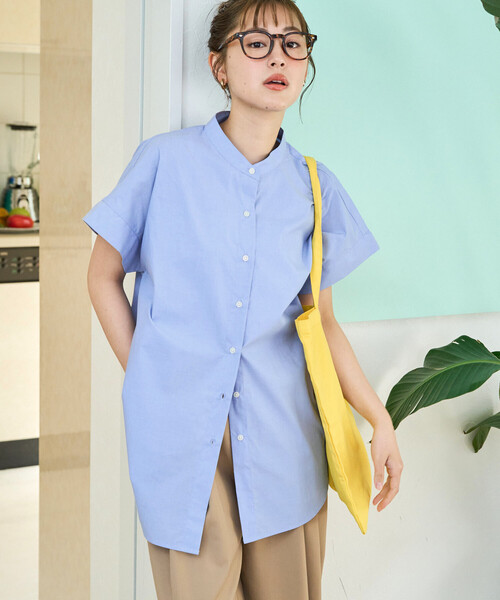 限定展開 フレンチ スリーブ ブロード ボタン シャツ（シャツ/ブラウス
