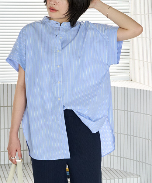 セール】限定展開 フレンチ スリーブ ブロード ボタン シャツ（シャツ