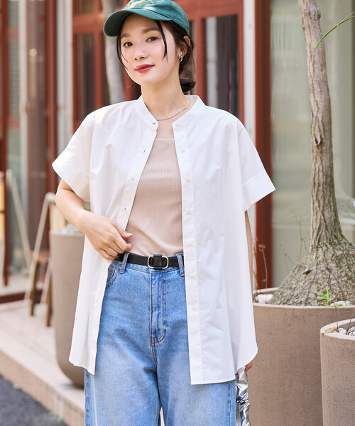 限定展開 フレンチ スリーブ ブロード ボタン シャツ（シャツ/ブラウス