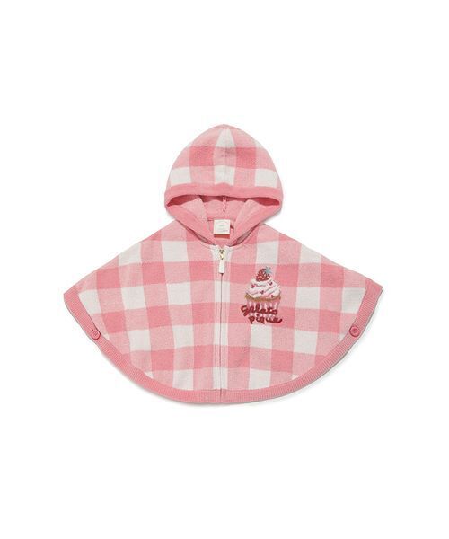 gelato pique（ジェラートピケ）の「【BABY】エアリーモコギンガムチェック柄ポンチョ（その他ベビーウェア・キッズ・ブルー/ピンク・80）」の8枚目の写真