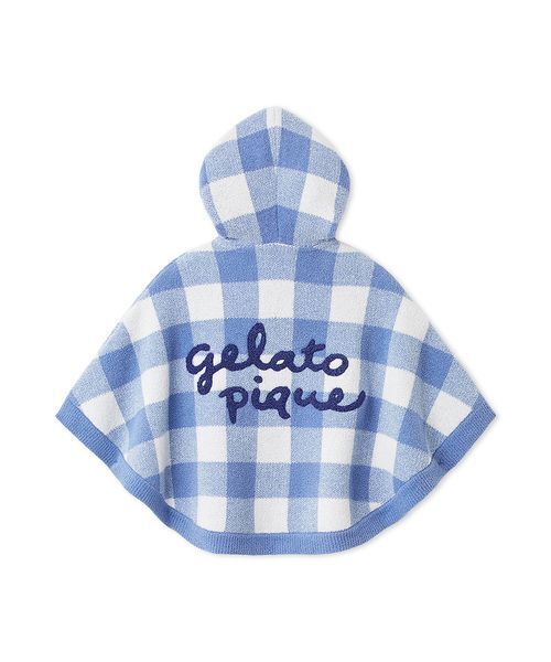gelato pique（ジェラートピケ）の「【BABY】エアリーモコギンガムチェック柄ポンチョ（その他ベビーウェア・キッズ・ブルー/ピンク・80）」の16枚目の写真