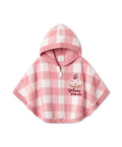 gelato pique（ジェラートピケ）の「【BABY】エアリーモコギンガムチェック柄ポンチョ（その他ベビーウェア・キッズ・ブルー/ピンク・80）」の17枚目の写真