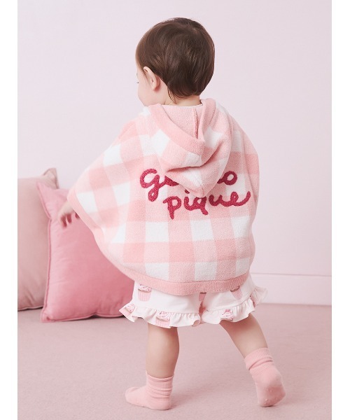 gelato pique（ジェラートピケ）の「【BABY】エアリーモコギンガムチェック柄ポンチョ（その他ベビーウェア・キッズ・ブルー/ピンク・80）」の21枚目の写真