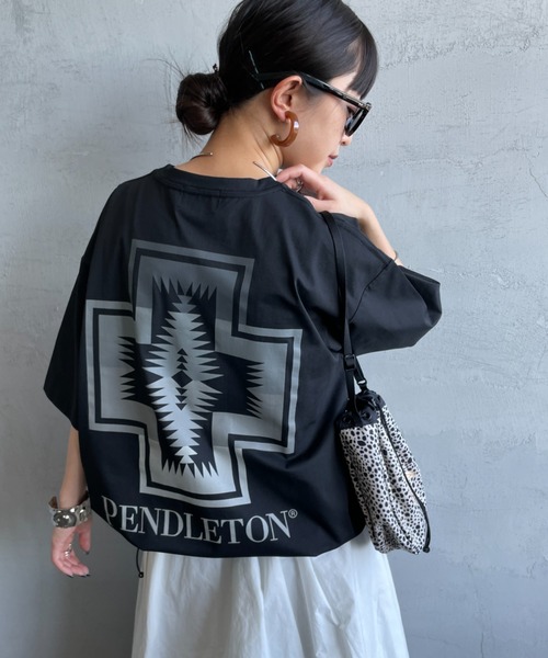 PENDLETON（ペンドルトン）の「[PENDLETON/ペンドルトン] 別注 ドローコード付き ネイティブ柄 バックプリントTシャツ（Tシャツ/カットソー・レディース・ブラック/ベージュ/ホワイト・S/XL/L/M）」の3枚目の写真