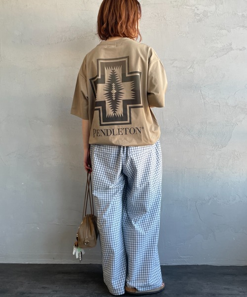 PENDLETON（ペンドルトン）の「[PENDLETON/ペンドルトン] 別注 ドローコード付き ネイティブ柄 バックプリントTシャツ（Tシャツ/カットソー・レディース・ブラック/ベージュ/ホワイト・S/XL/L/M）」の6枚目の写真