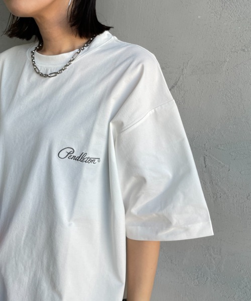 PENDLETON（ペンドルトン）の「[PENDLETON/ペンドルトン] 別注 ドローコード付き ネイティブ柄 バックプリントTシャツ（Tシャツ/カットソー・レディース・ブラック/ベージュ/ホワイト・S/XL/L/M）」の20枚目の写真