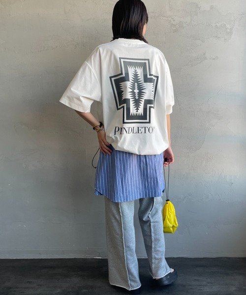 PENDLETON（ペンドルトン）の「[PENDLETON/ペンドルトン] 別注 ドローコード付き ネイティブ柄 バックプリントTシャツ（Tシャツ/カットソー・レディース・ブラック/ベージュ/ホワイト・S/XL/L/M）」の13枚目の写真
