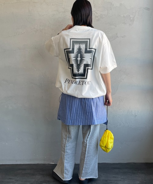PENDLETON（ペンドルトン）の「[PENDLETON/ペンドルトン] 別注 ドローコード付き ネイティブ柄 バックプリントTシャツ（Tシャツ/カットソー・レディース・ブラック/ベージュ/ホワイト・S/XL/L/M）」の4枚目の写真