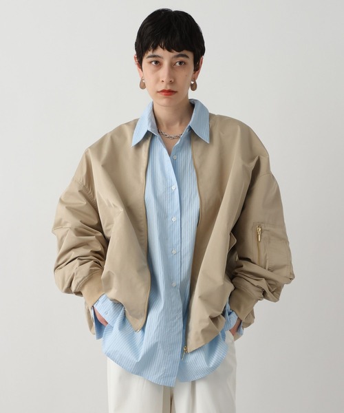 studio CLIP(スタディオクリップ)の「《ウタオ》MA-1ブルゾン(MA-1・レディース・ブラック/ベージュ・FREE)」の1枚目の写真