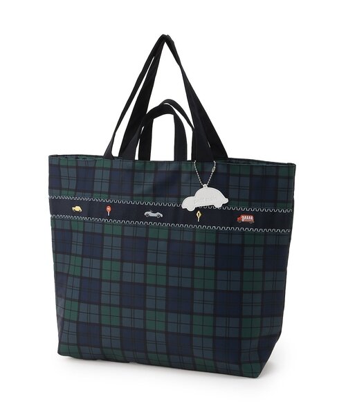 petit main（プティマイン）の「【通園・通学グッズ】BOYS刺しゅうレッスンバッグ（トートバッグ・キッズ・ブルーグリーン/ライトベージュ/ネイビー・F）」の3枚目の写真