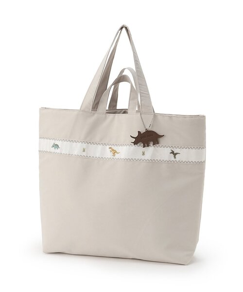 petit main（プティマイン）の「【通園・通学グッズ】BOYS刺しゅうレッスンバッグ（トートバッグ・キッズ・ブルーグリーン/ライトベージュ/ネイビー・F）」の2枚目の写真