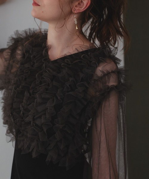 Dorry Doll（ドリードール）の「フリルブラウスセットドレス（ドレス・レディース・ブラウン/ブラック/グレー/ブラック×ベージュ・MEDIUM/M-Short）」の8枚目の写真