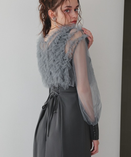 Dorry Doll（ドリードール）の「フリルブラウスセットドレス（ドレス・レディース・ブラウン/ブラック/グレー/ブラック×ベージュ・MEDIUM/M-Short）」の17枚目の写真